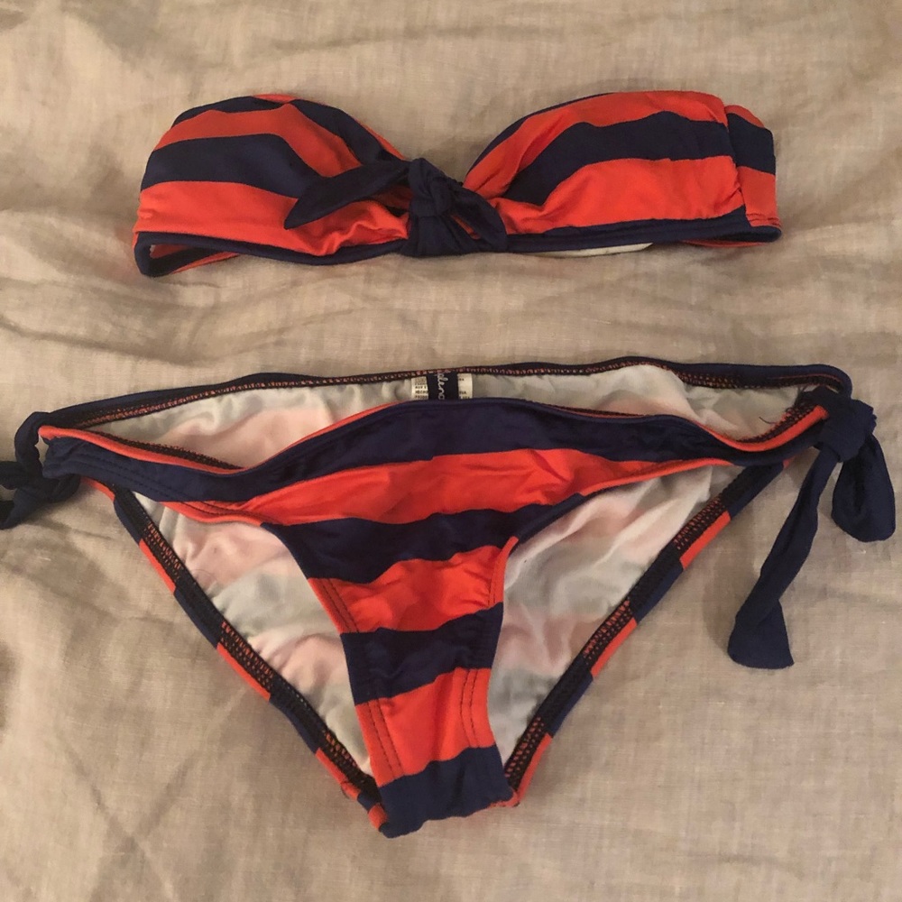 Dark orange and navy bikini